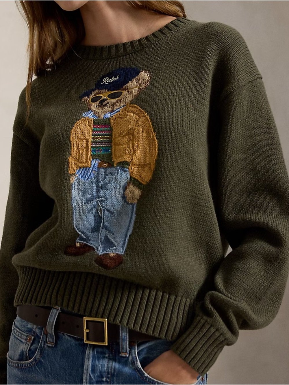 NEW: Women’s Polo Bear Cotton Crewneck Sweater - US Medium - Picture 3 of 4